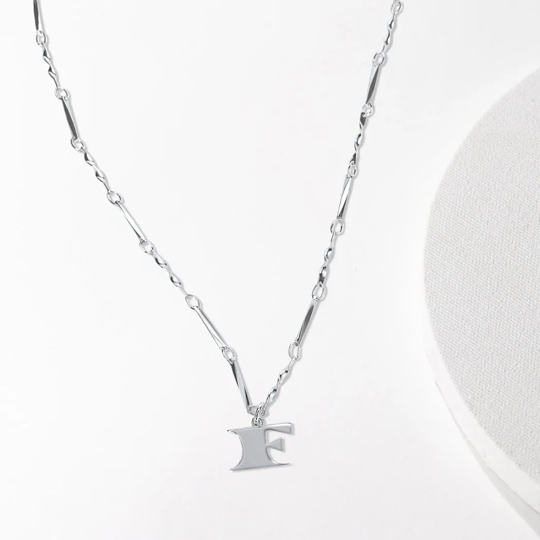 Letter Necklace (F) - Silver