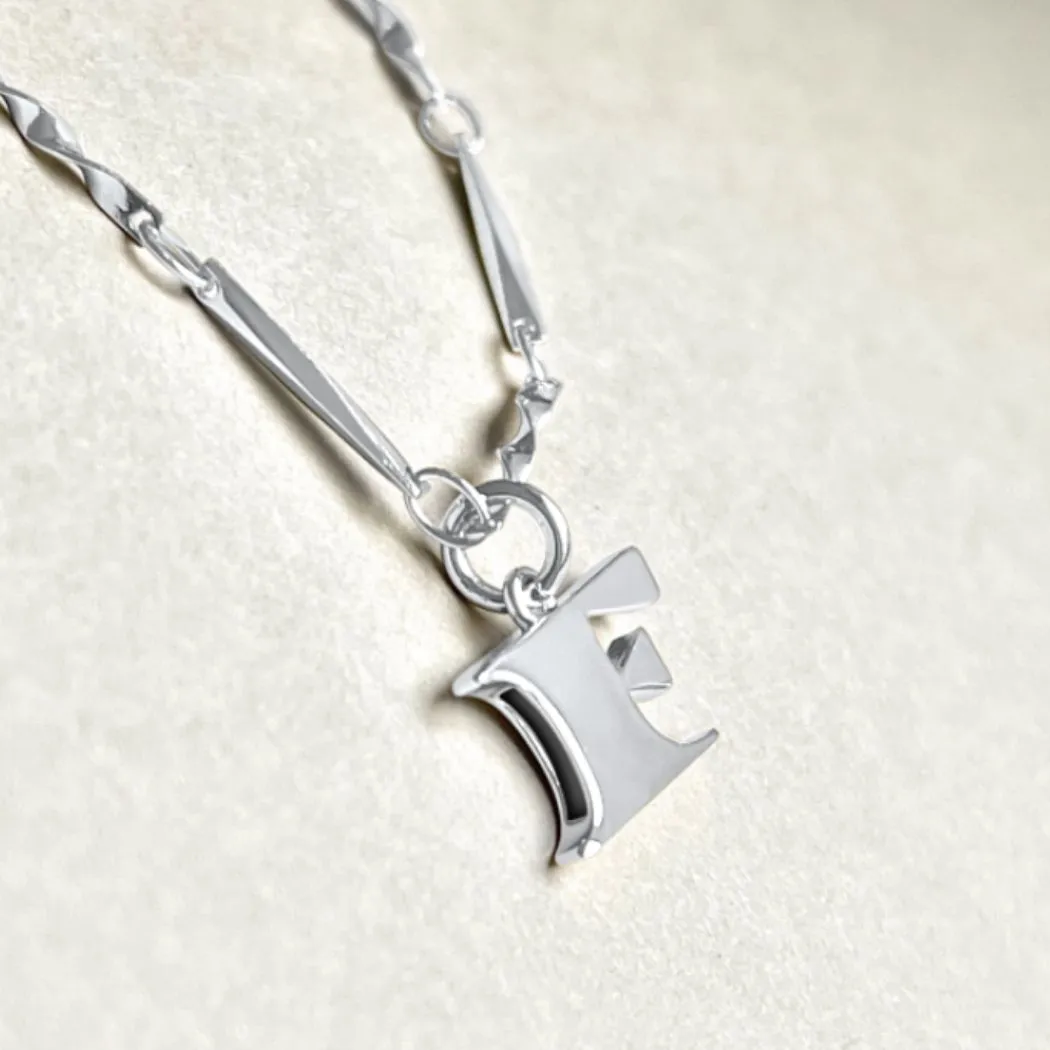 Letter Necklace (F) - Silver