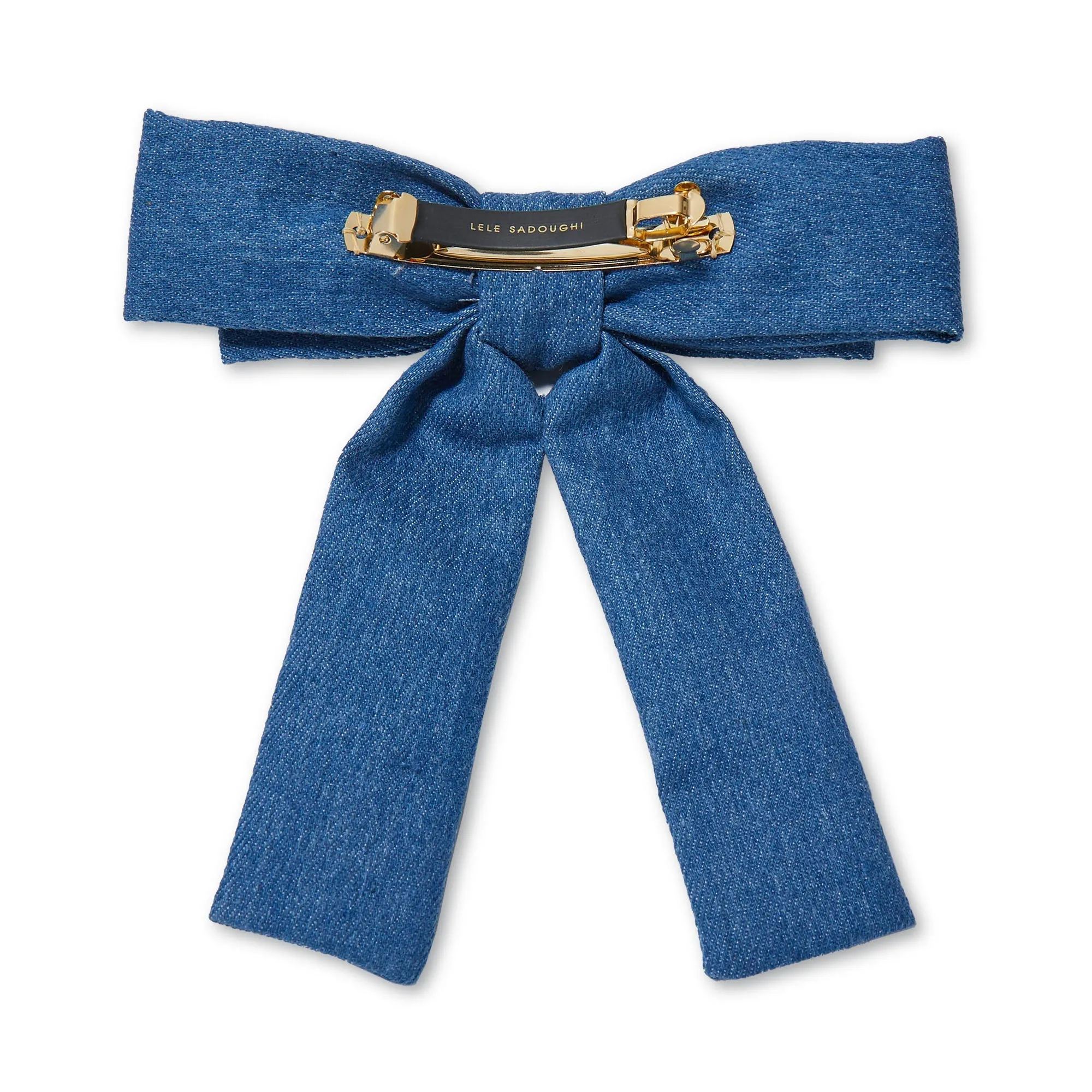 LIGHT DENIM ANTOINETTE  BOW BARRETTE