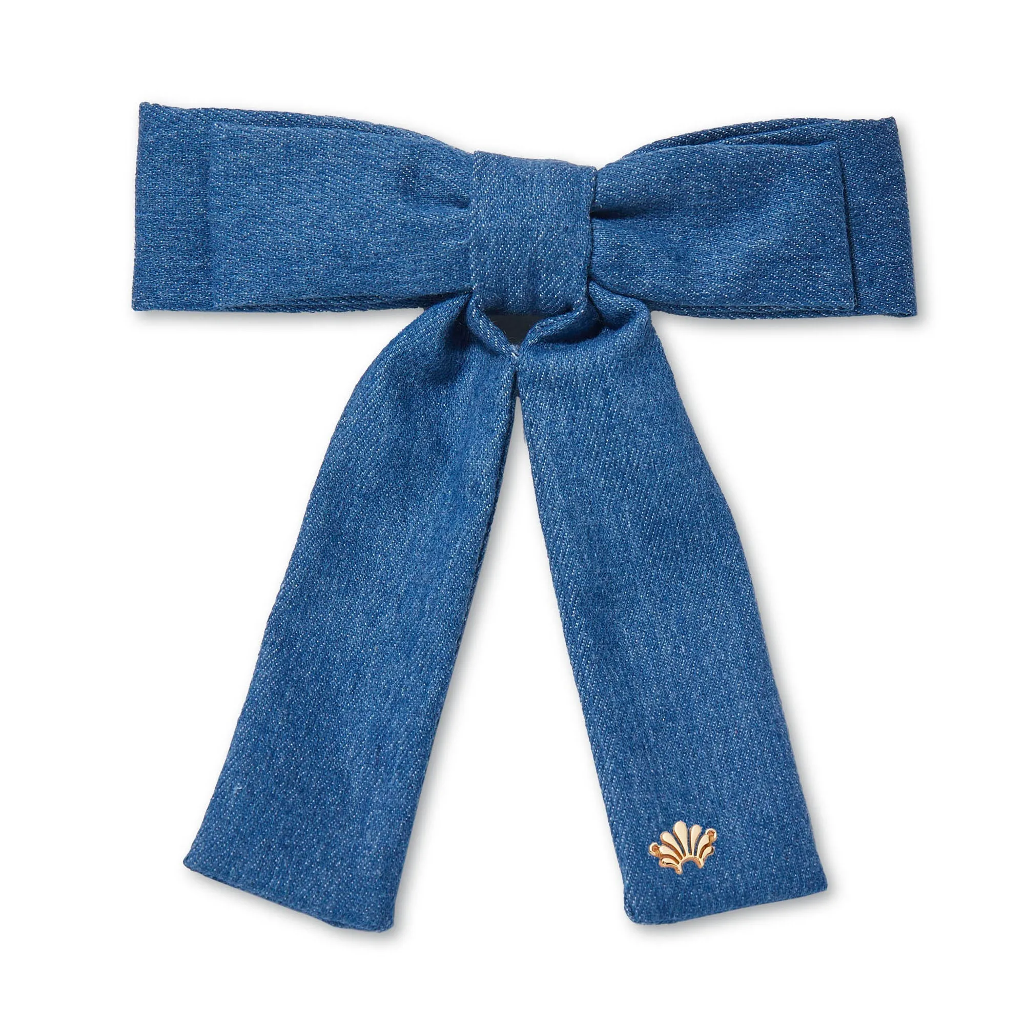 LIGHT DENIM ANTOINETTE  BOW BARRETTE