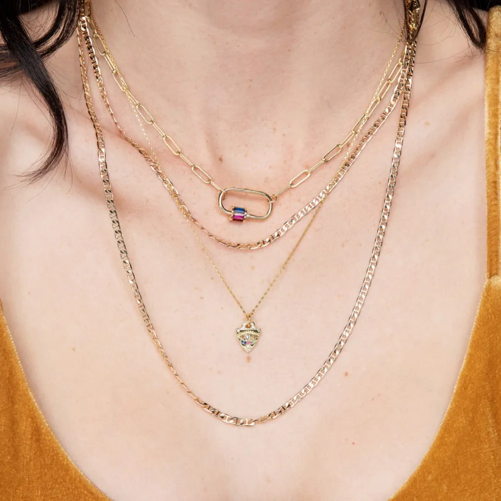 Locker Link Necklace- Clear