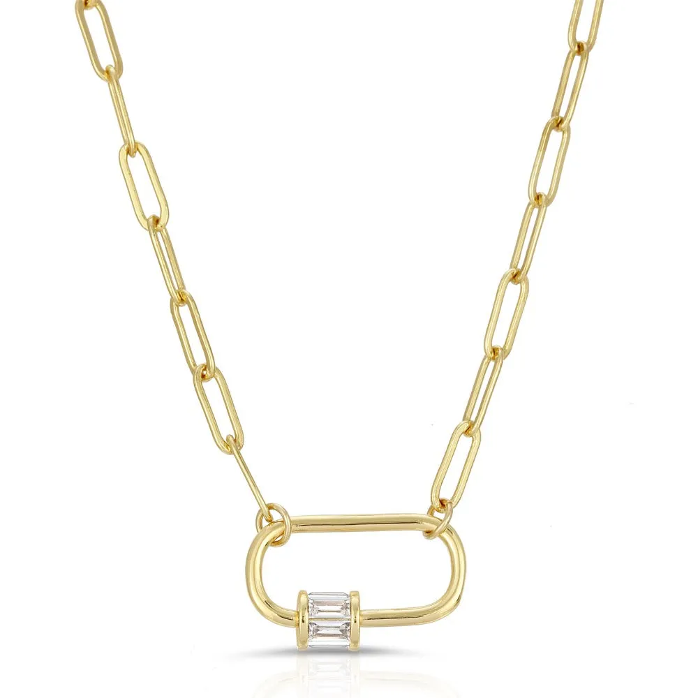 Locker Link Necklace- Clear