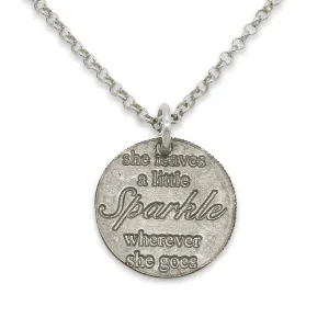 Mariamor Leave a Little Sparkle Necklace, Sterling Silver