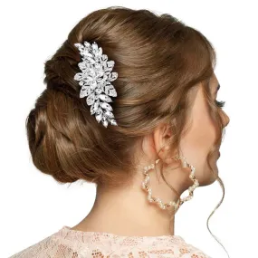 Marquise Flower Stone Embellished Hair Comb