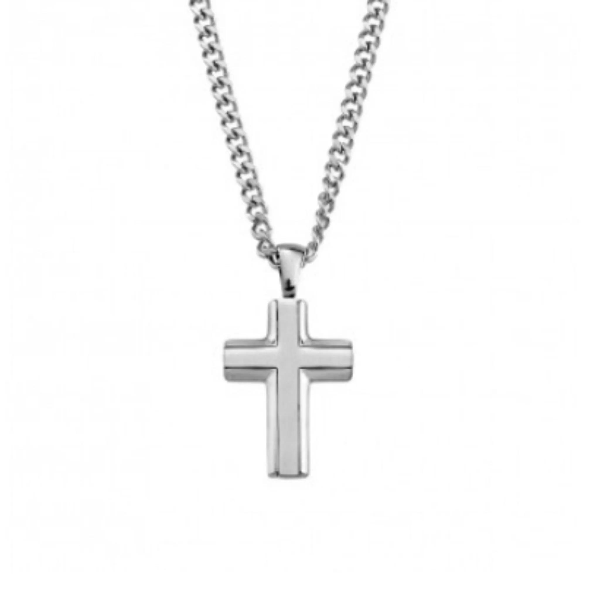 Mens cross stainless steel - silver