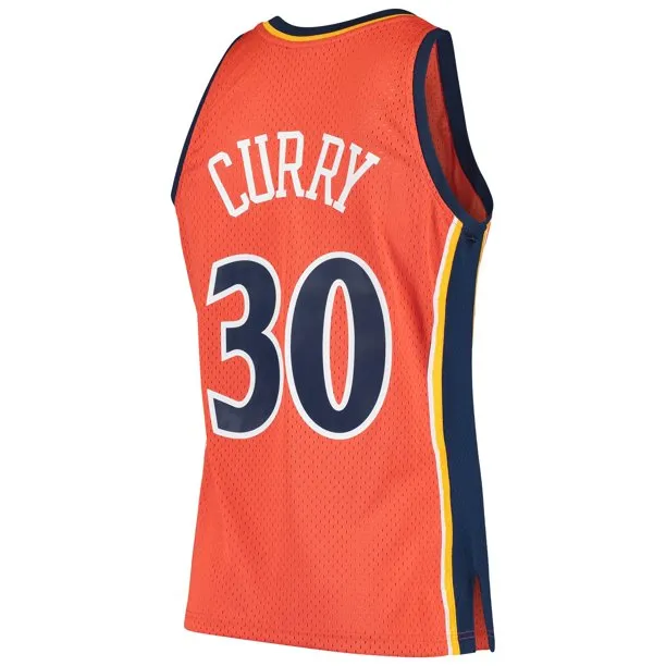 Men's Mitchell & Ness Stephen Curry Orange Golden State Warriors 2009-2010 Hardwood Classics Swingman Jersey