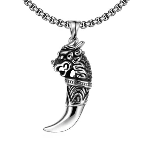 Men’s Stainless Steel Dragon Pendant Necklace