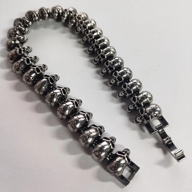 Men’s Stainless Steel Long Skull Bracelets