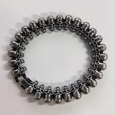 Men’s Stainless Steel Long Skull Bracelets