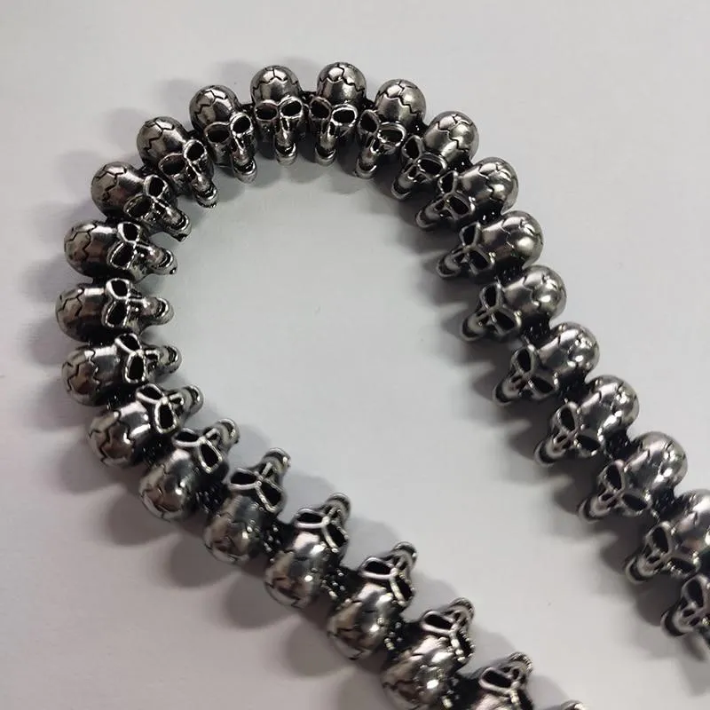 Men’s Stainless Steel Long Skull Bracelets