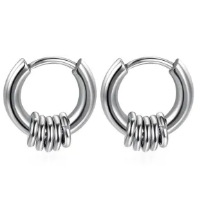 New Cheapest Silver Men & Women Stainless Steel Hip Hop Earrings Jewelry