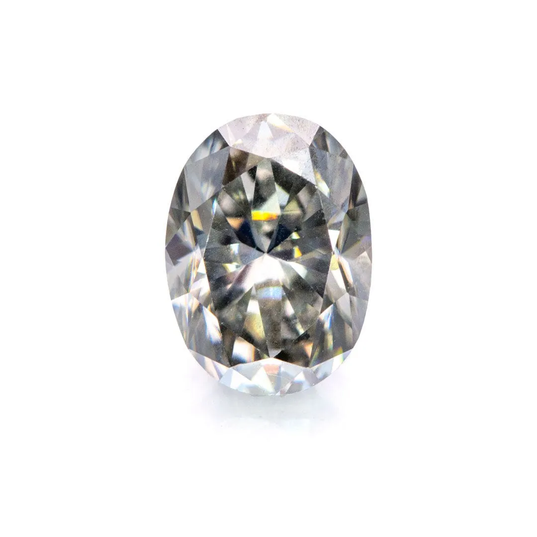 Oval Gray Moissanite Loose Stone, 8x6mm