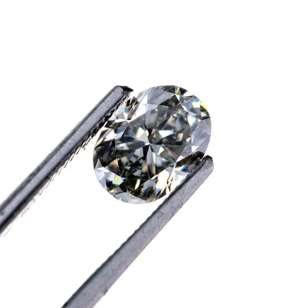 Oval Gray Moissanite Loose Stone, 8x6mm