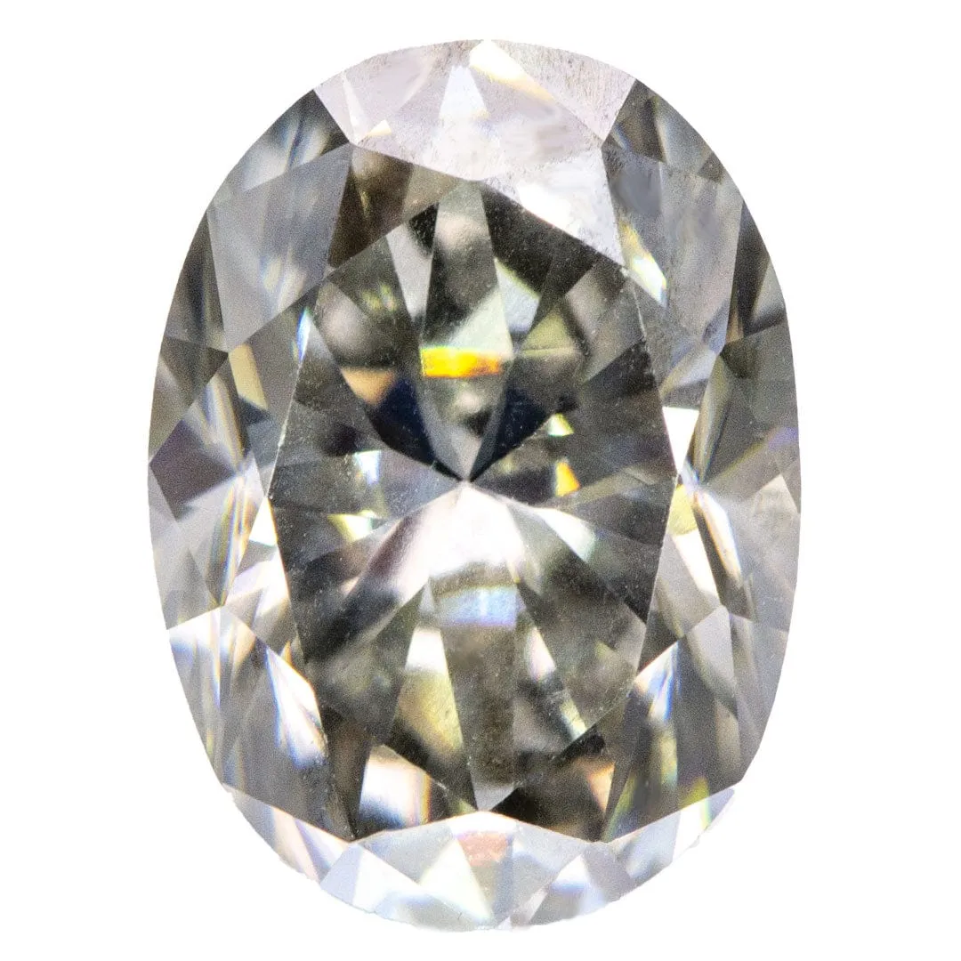 Oval Gray Moissanite Loose Stone, 8x6mm