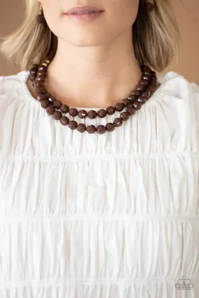 Paparazzi Greco Getaway Brown Necklace and Grecian Glamour Brown Bracelet Set