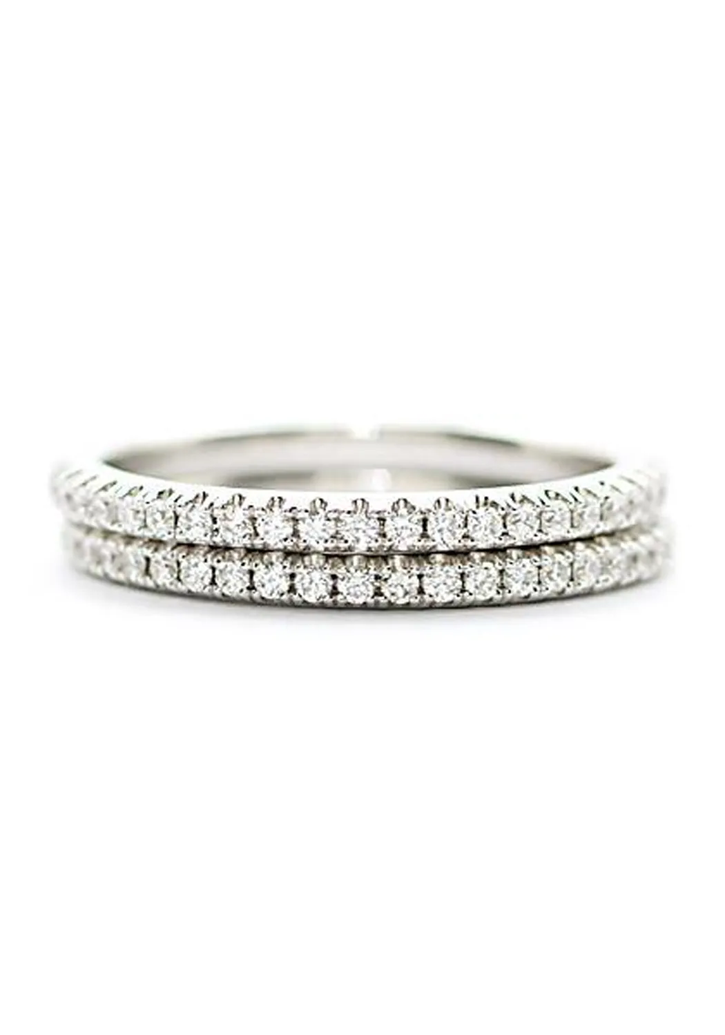 Parade Design Charites 18KWG 2 Piece Diamond Eternity Band Set