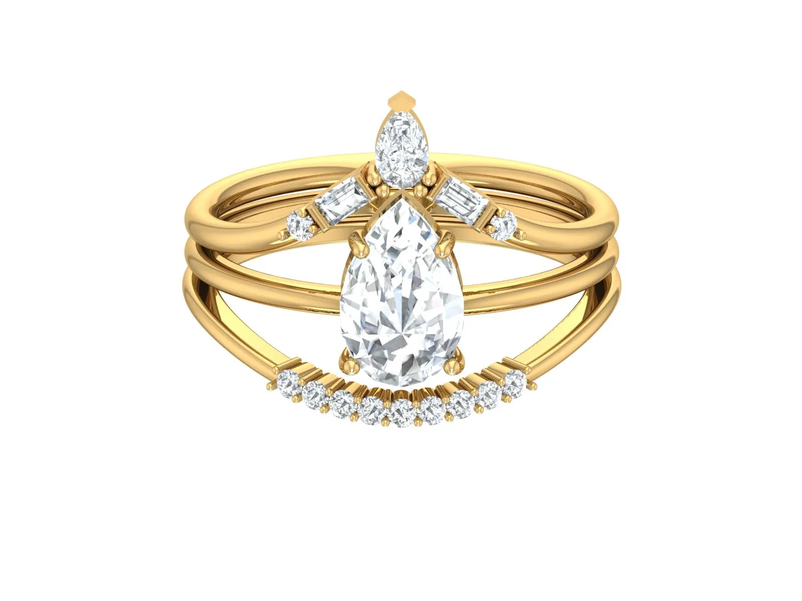 Pear shaped Moissanite engagement ring