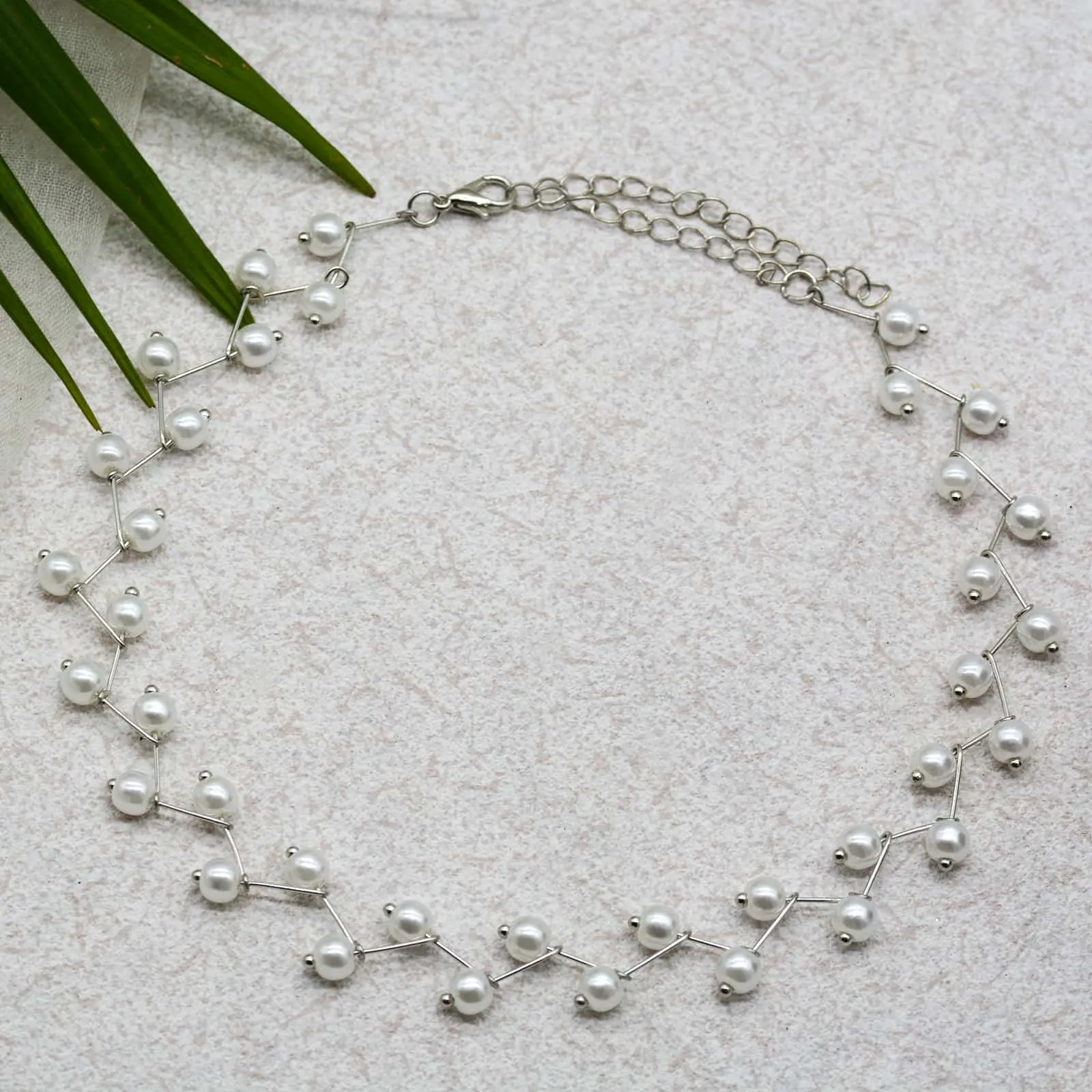 Pearl Bar Silver Choker