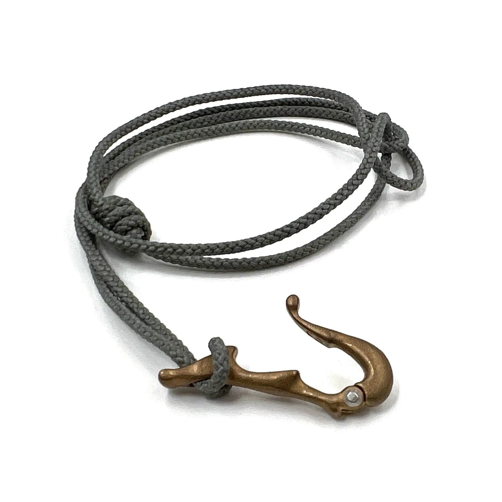 Pelican Clip Bracelet/Necklace, Brass, Grey