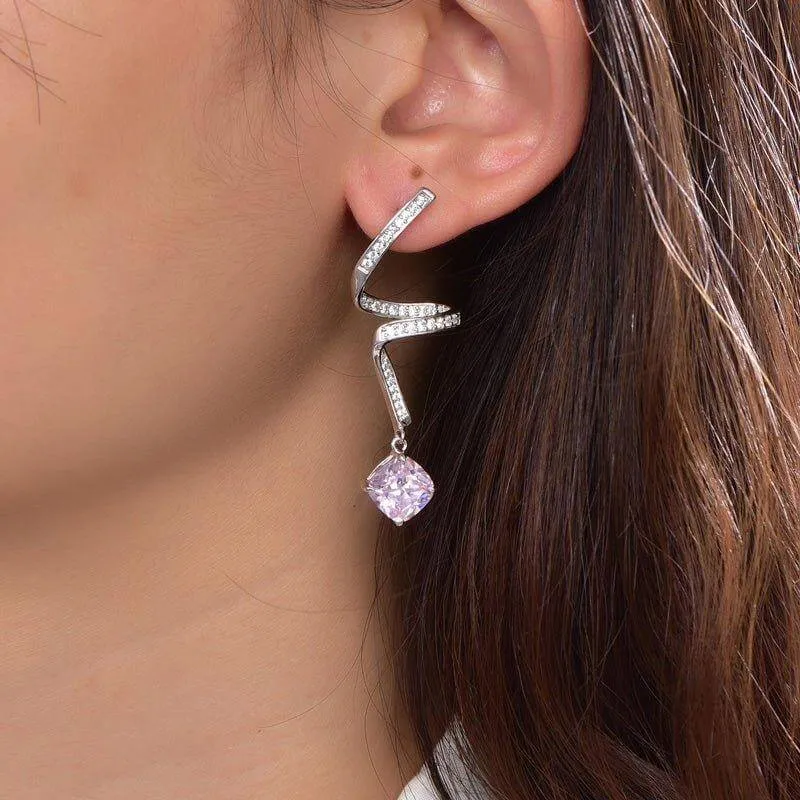 Pink Sapphire Drop Earrings