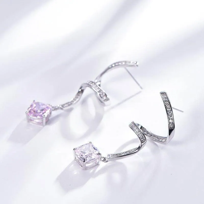 Pink Sapphire Drop Earrings