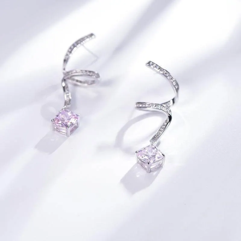 Pink Sapphire Drop Earrings