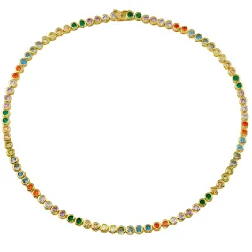 Rainbow Bezel Tennis Choker