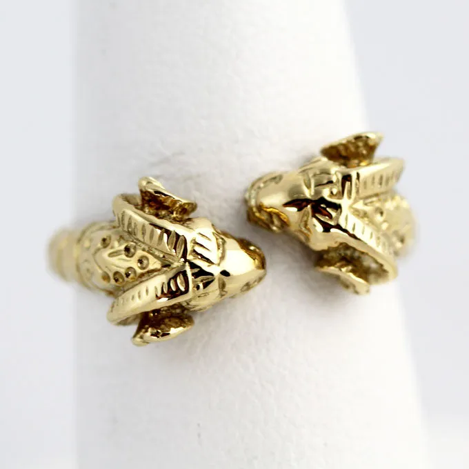 Gold Ring Featuring Aries Rams Motif