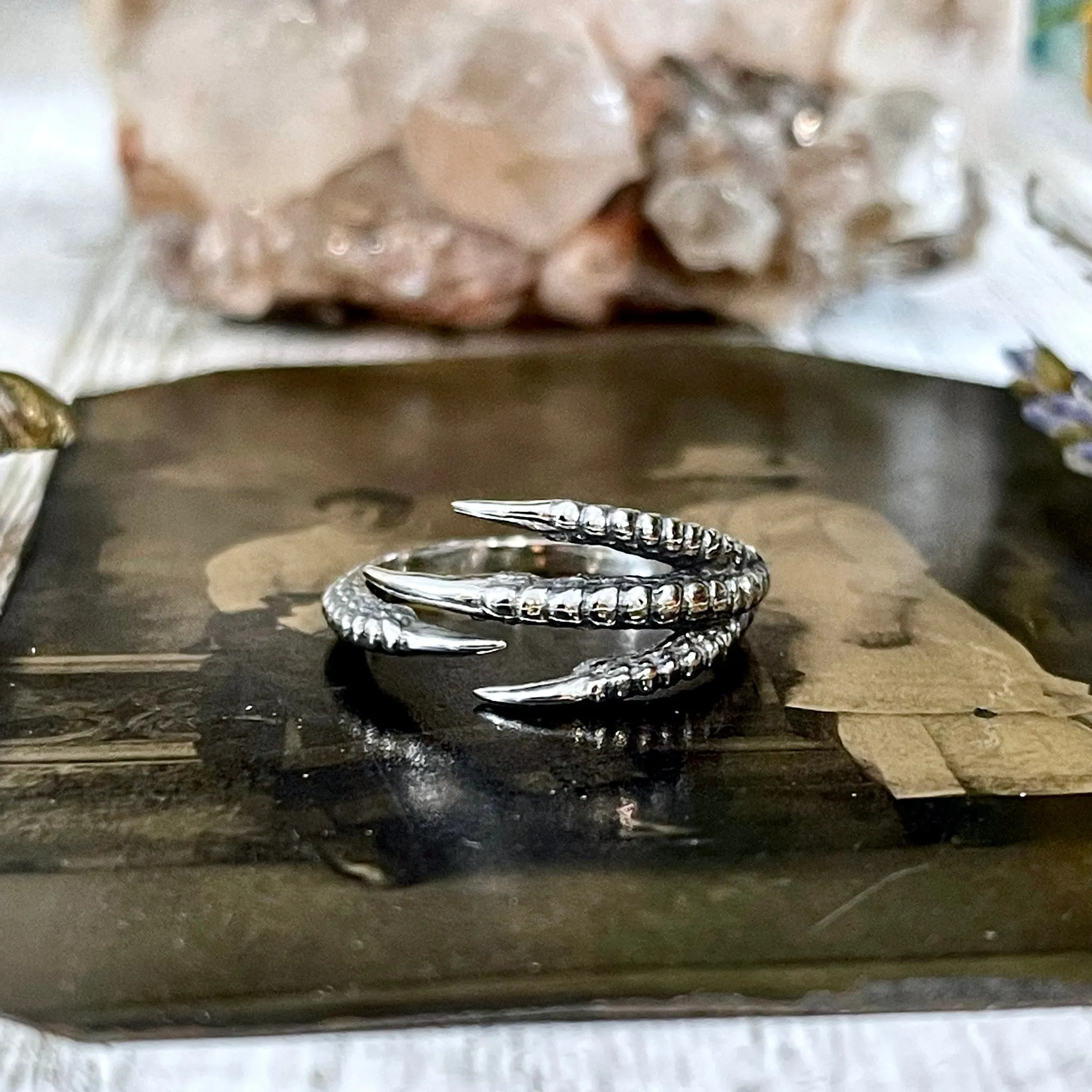 Raven Claw Ring Sterling Silver Adjustable /