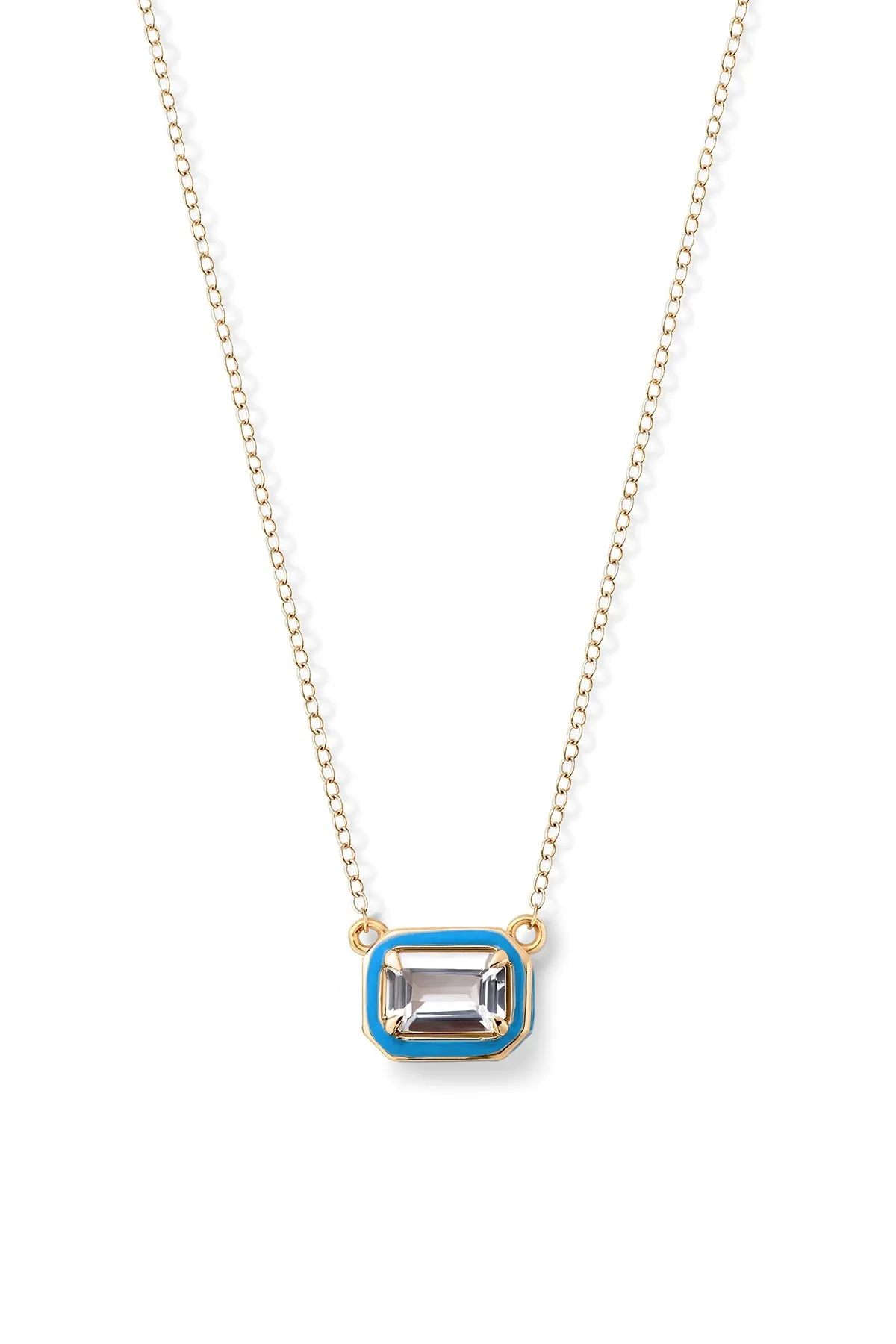 Rectangular Cocktail Necklace - White Topaz - In Stock