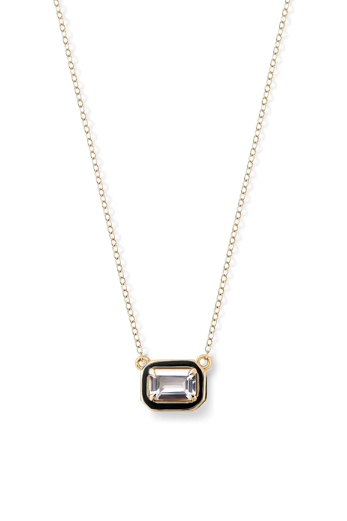 Rectangular Cocktail Necklace - White Topaz - In Stock