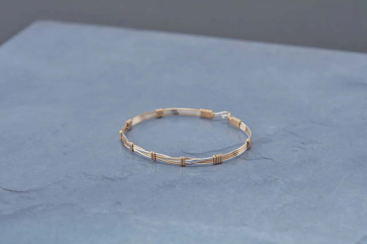 Rise Above 14K Gold and Silver Bracelet