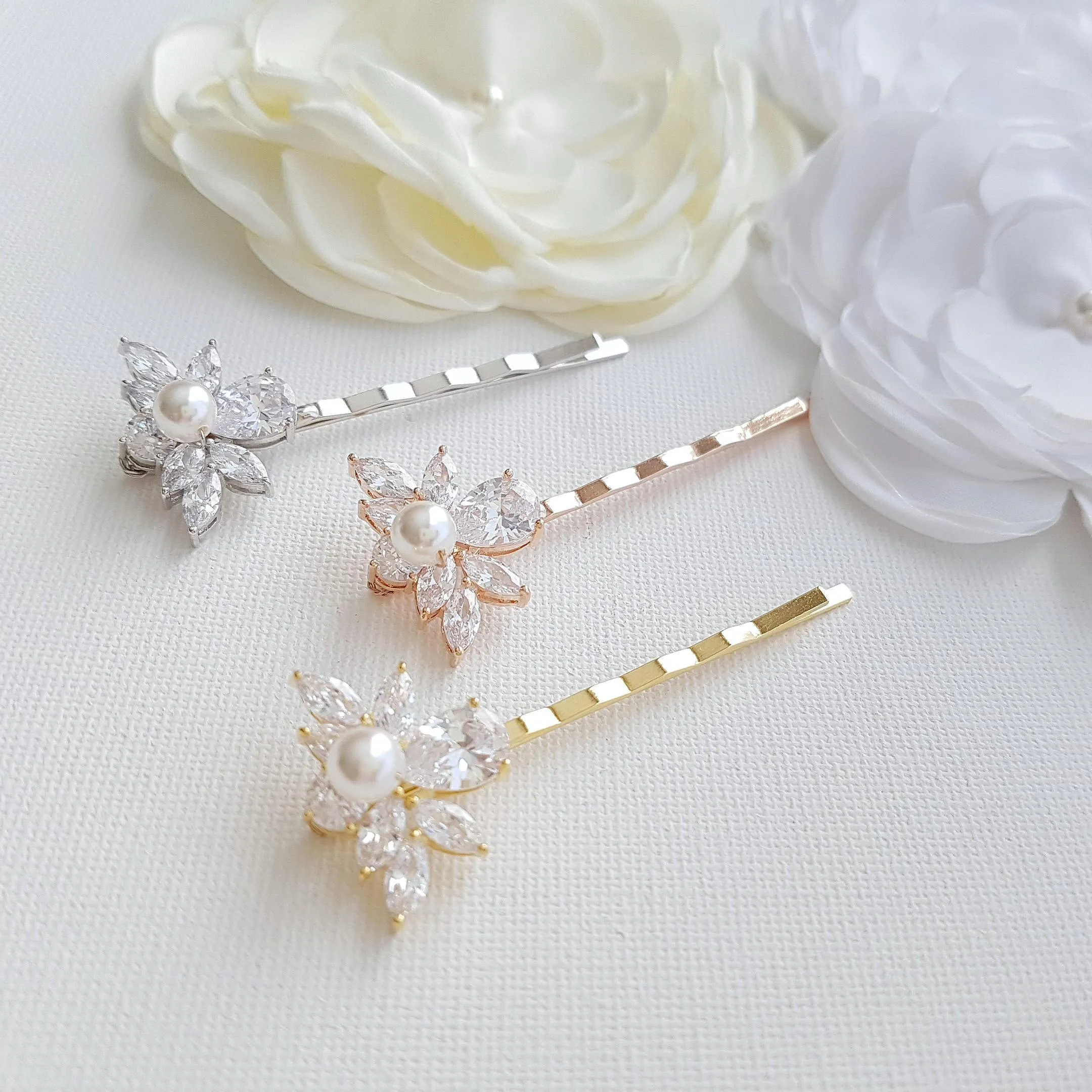 Rose Gold Wedding Hair Pins- Nicole