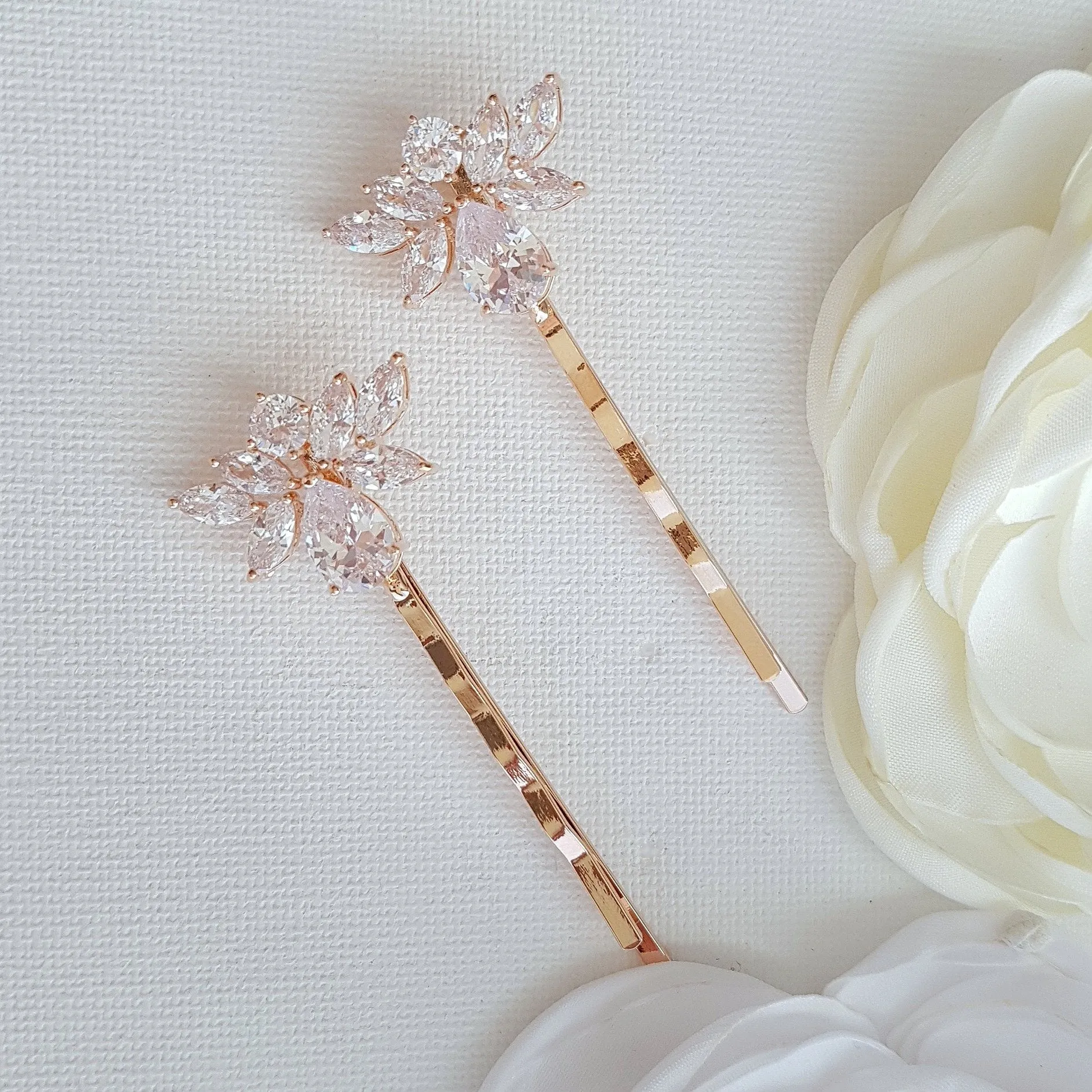 Rose Gold Wedding Hair Pins- Nicole