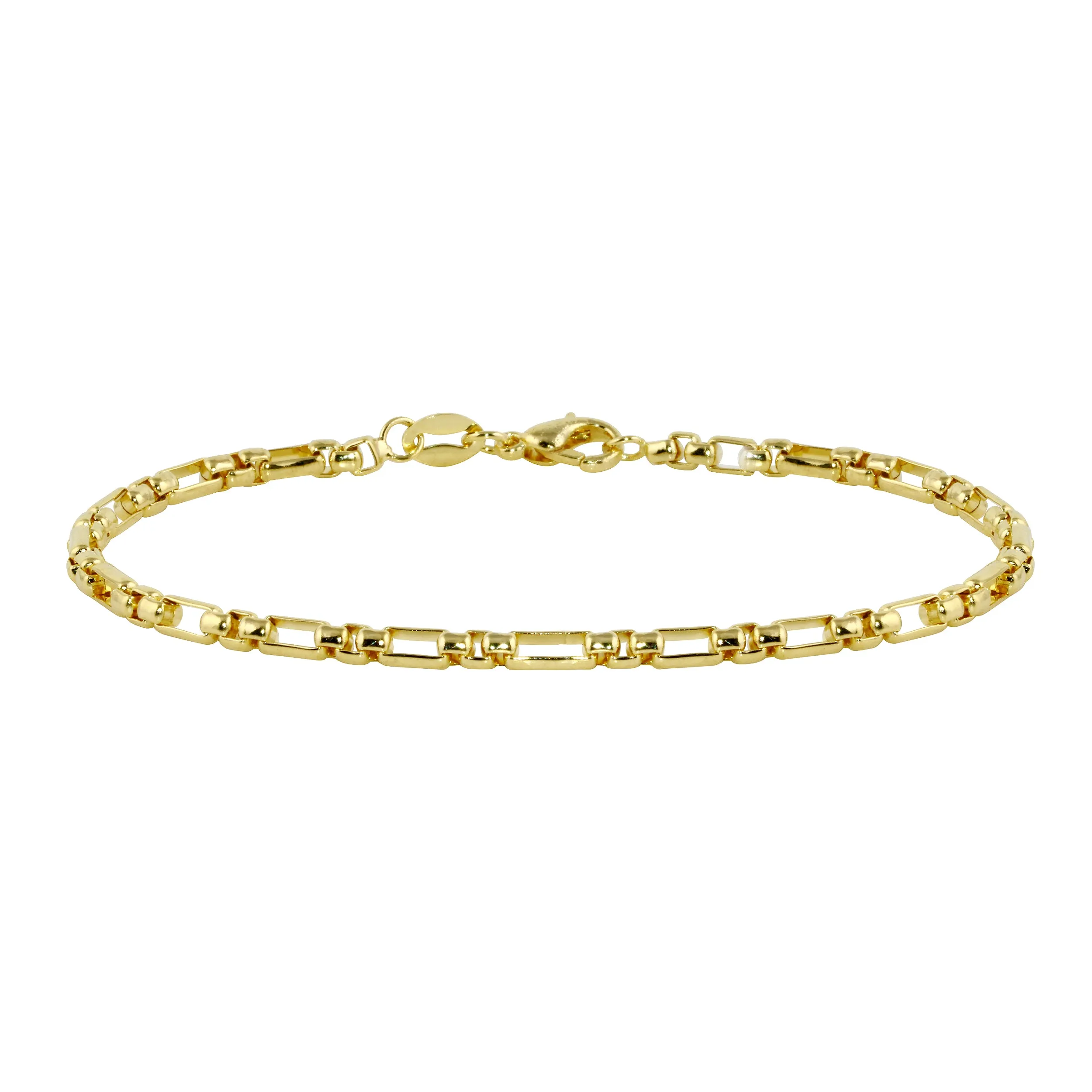 Rounded Figaro Gold-filled Chain Bracelet