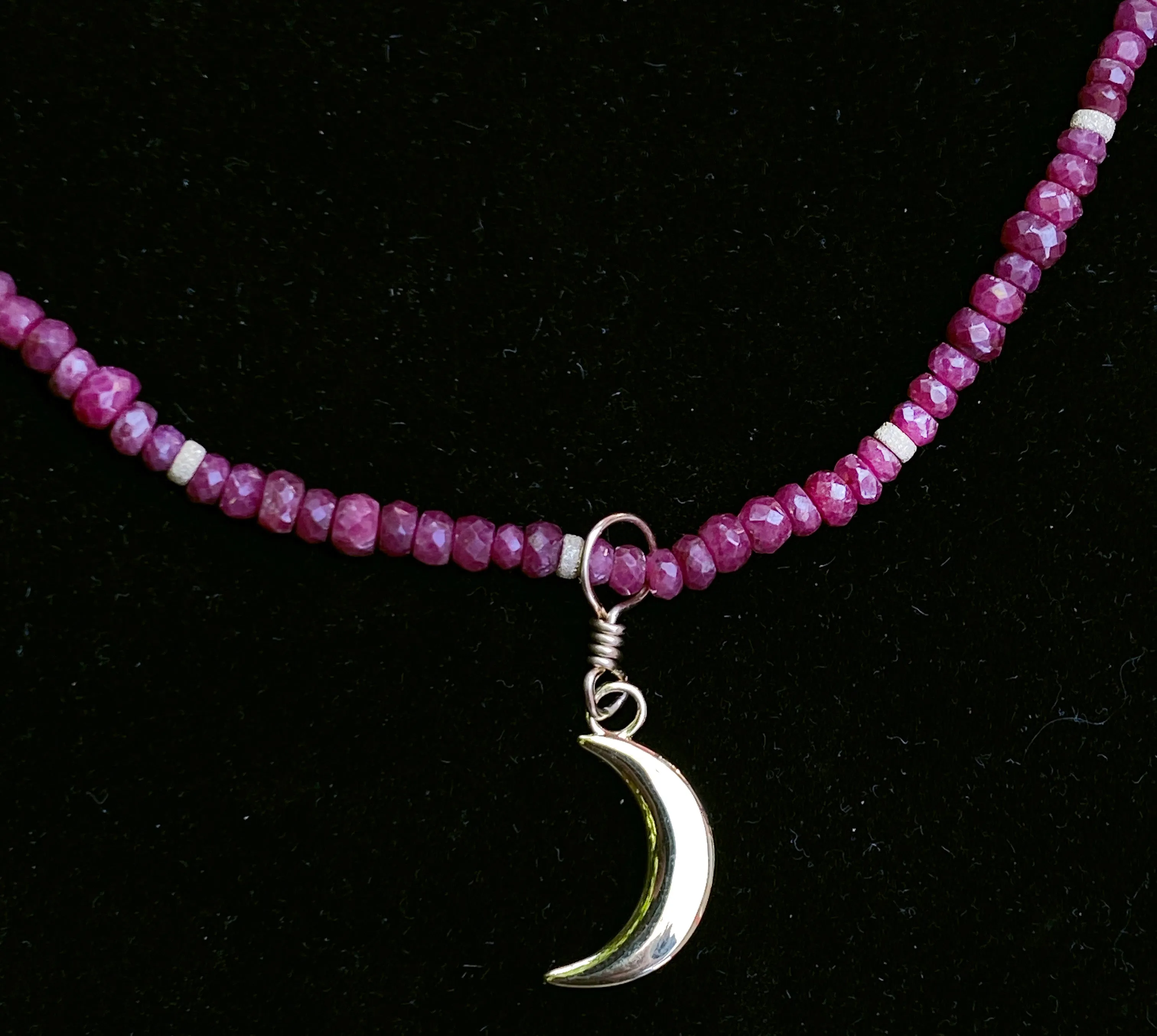 Ruby and Gold Moon choker Necklace