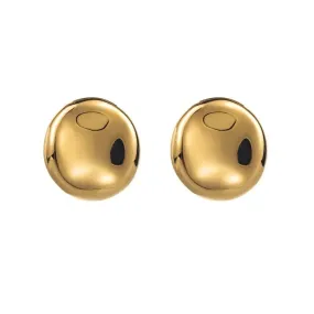 SADIE STAINLESS STEEL IRREGULAR ROUND LARGE STUD EARRINGS