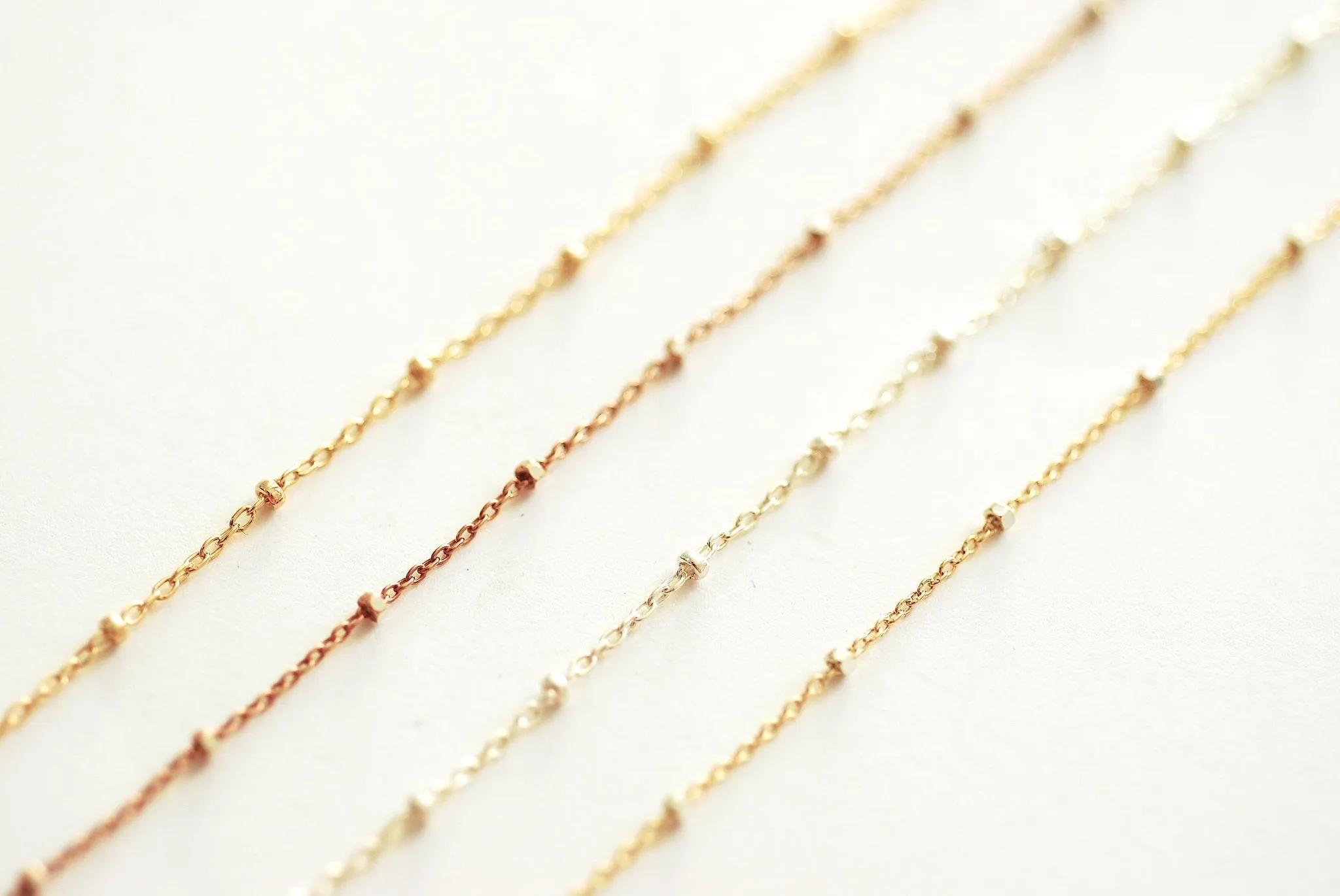 Satellite Chain By Foot- Sterling Silver, 14k Gold Filled, 14k Rose Gold Filled Bead chain, 1.8mm Ball Width, Cable Chain - Wholesale Chain