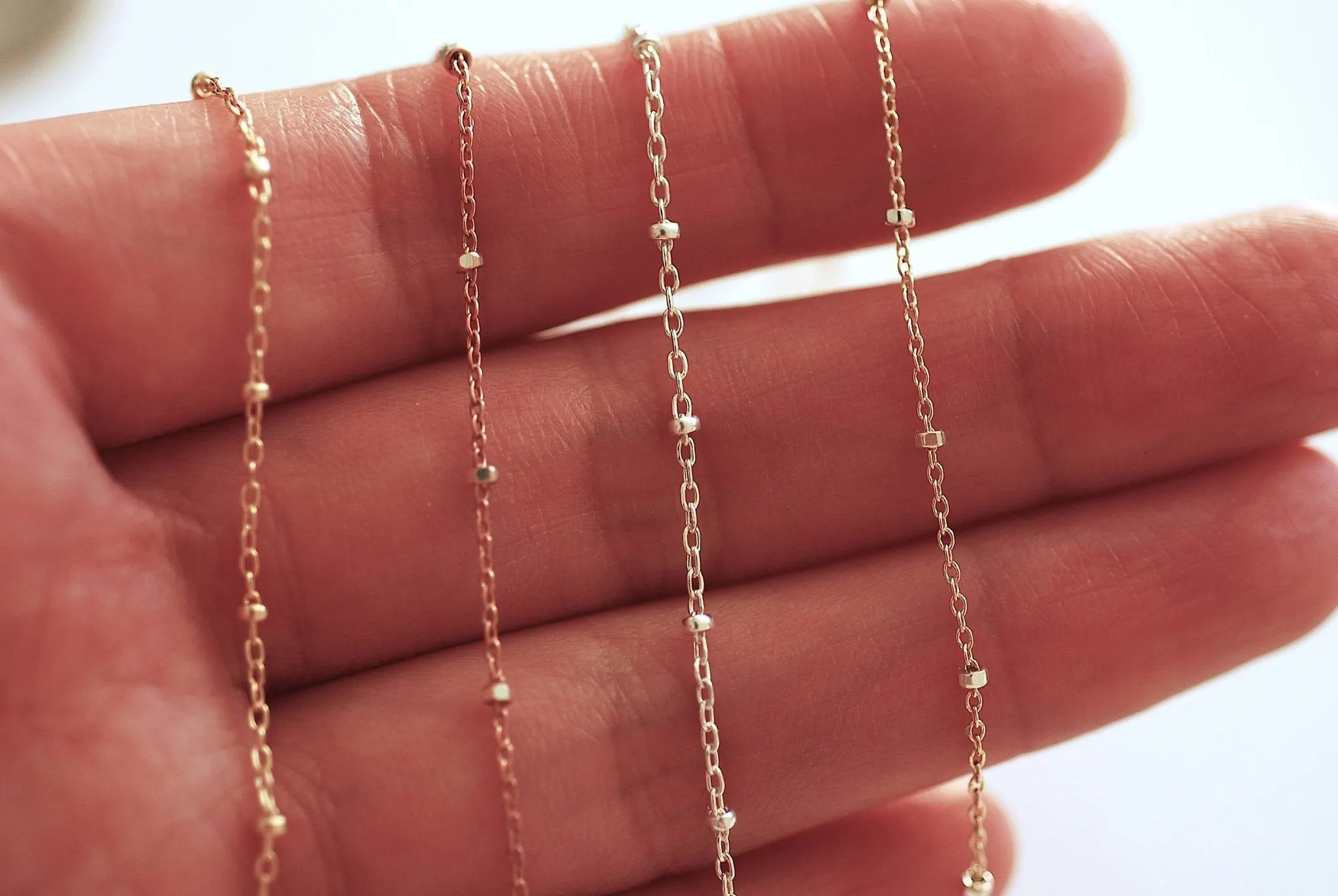 Satellite Chain By Foot- Sterling Silver, 14k Gold Filled, 14k Rose Gold Filled Bead chain, 1.8mm Ball Width, Cable Chain - Wholesale Chain