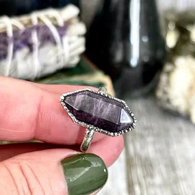 Size 6 Amethyst Point Ring Set in Fine Silver / Foxlark Collection - One of a Kind