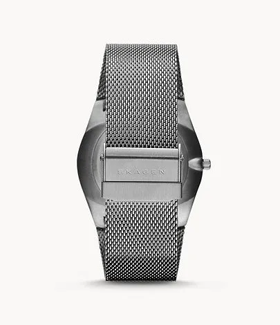 Skagen Melbye Titanium and Gray Steel-Mesh Day-Date Watch SKW6007