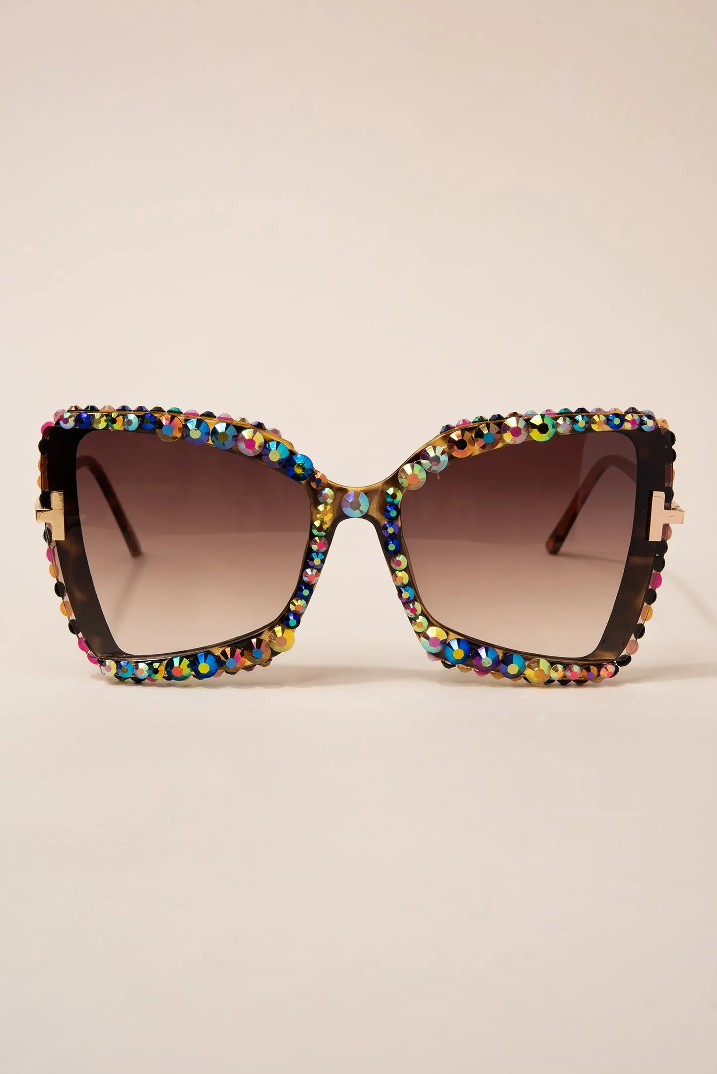 Stephanie Rounded Cat Eye Rhinestone Sunglasses