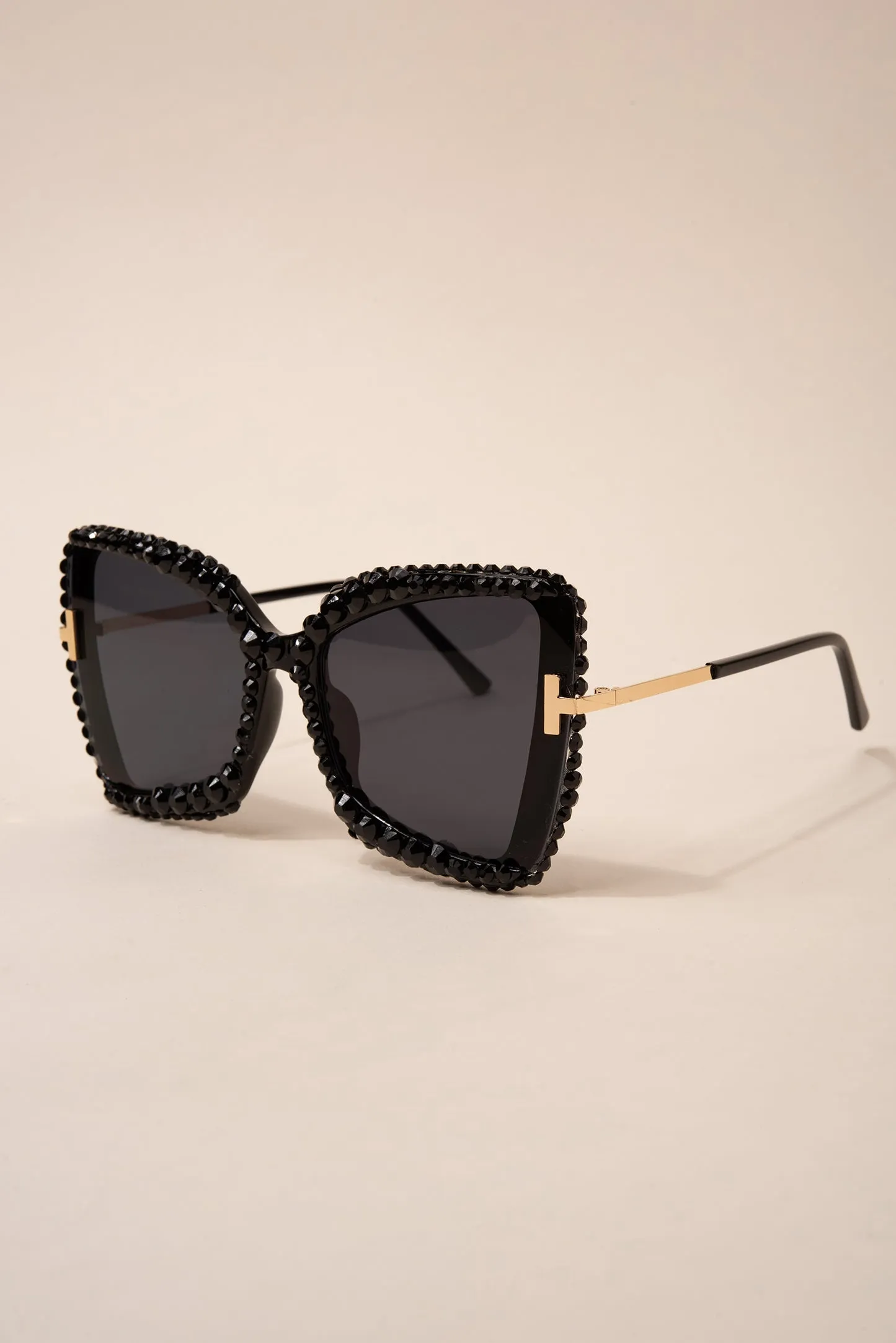 Stephanie Rounded Cat Eye Rhinestone Sunglasses