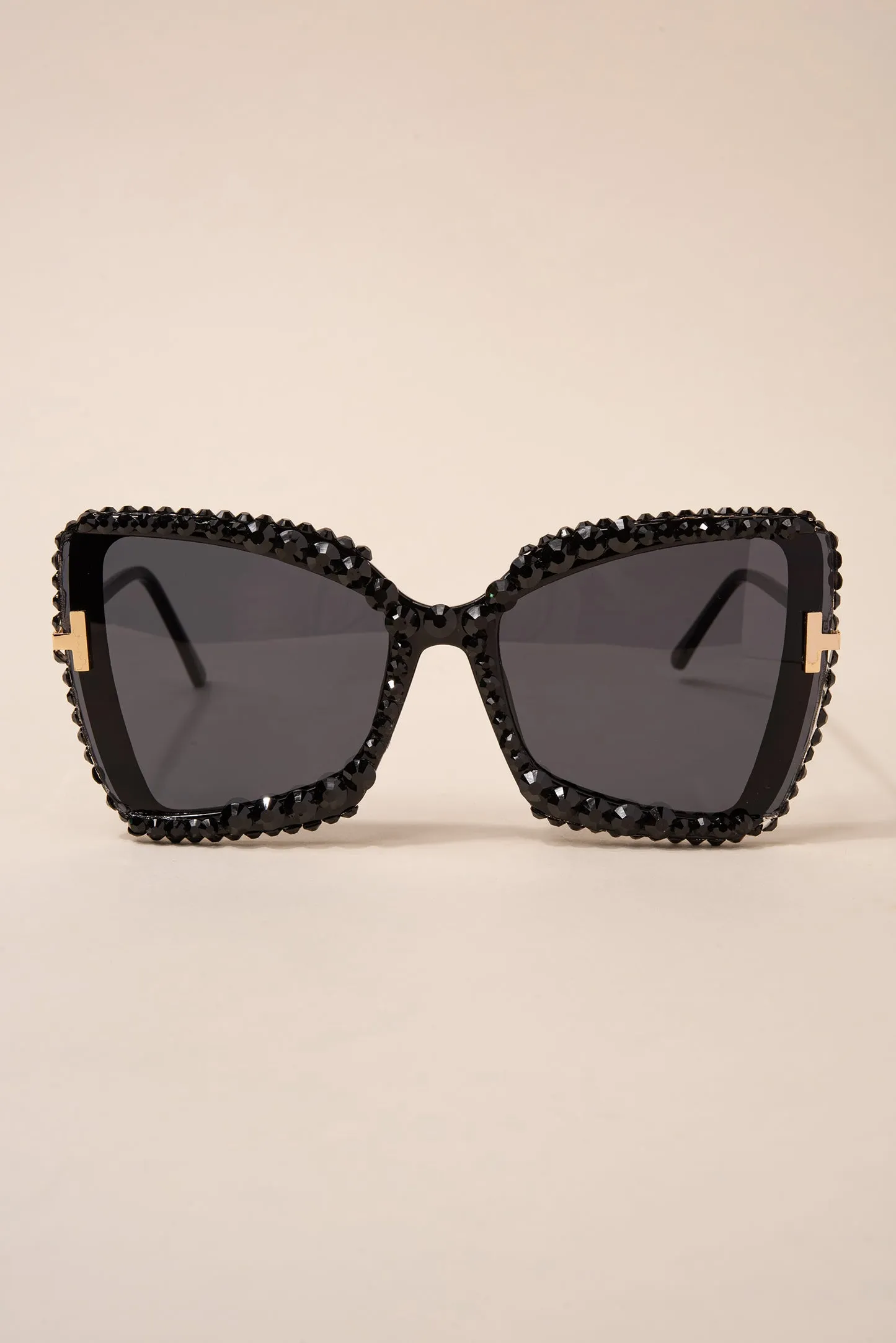 Stephanie Rounded Cat Eye Rhinestone Sunglasses