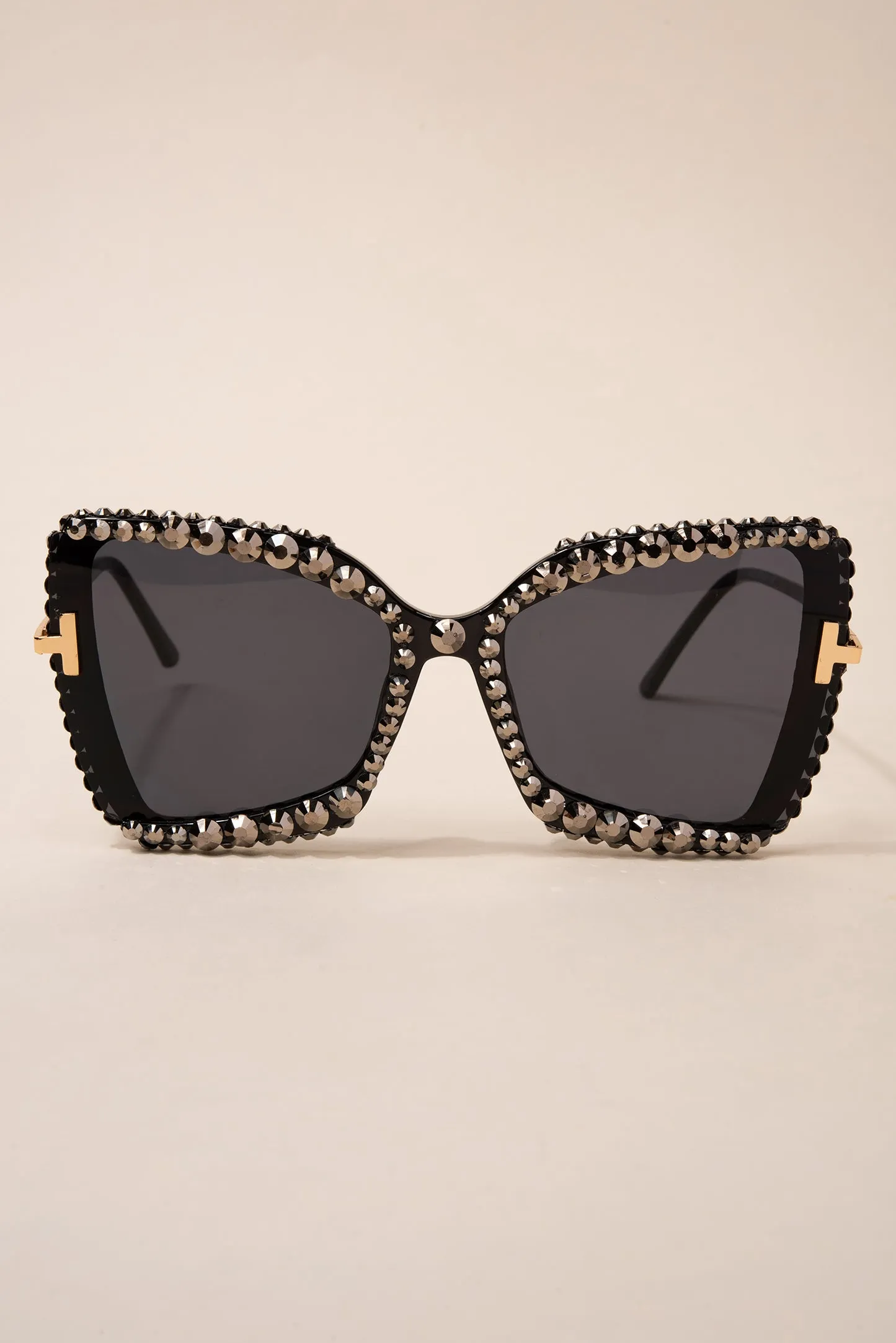 Stephanie Rounded Cat Eye Rhinestone Sunglasses