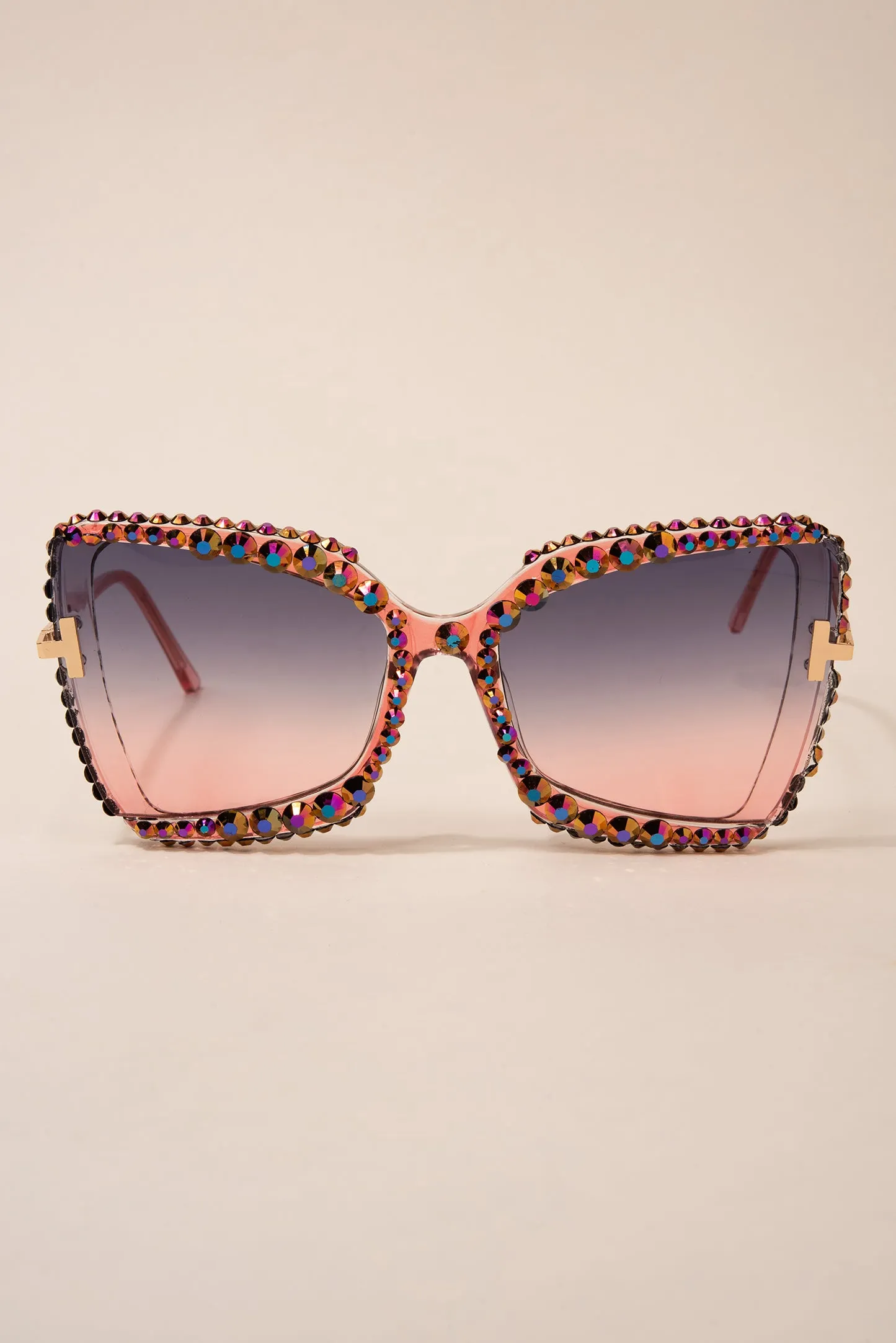 Stephanie Rounded Cat Eye Rhinestone Sunglasses