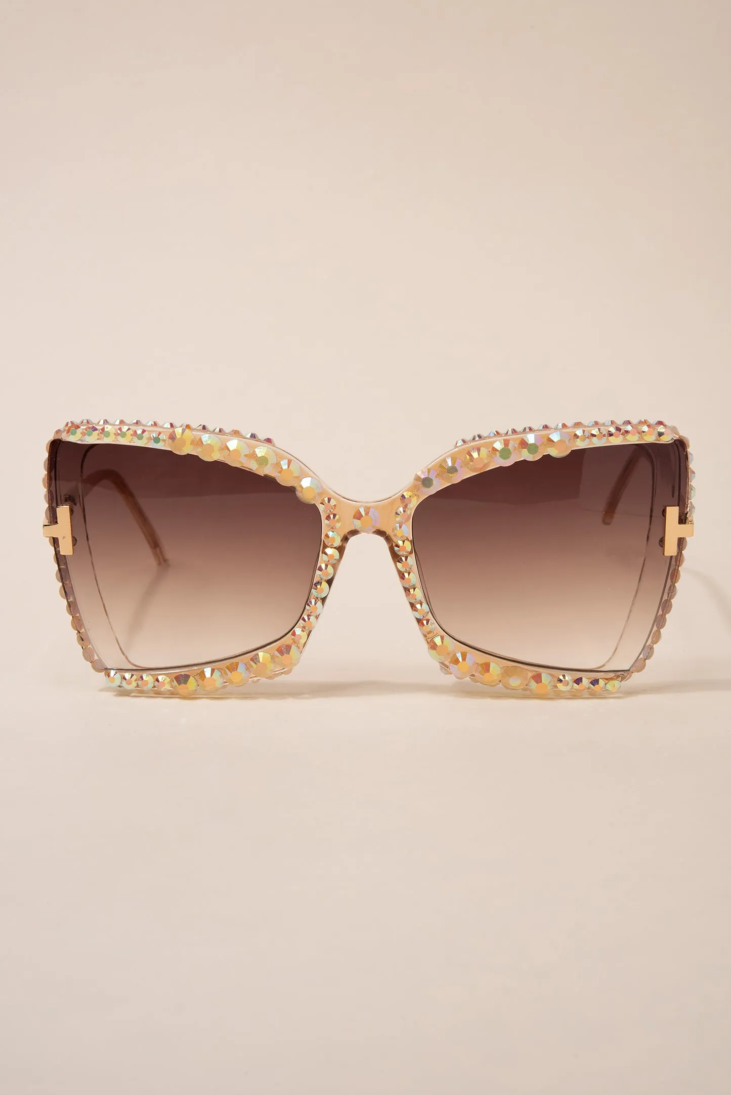 Stephanie Rounded Cat Eye Rhinestone Sunglasses