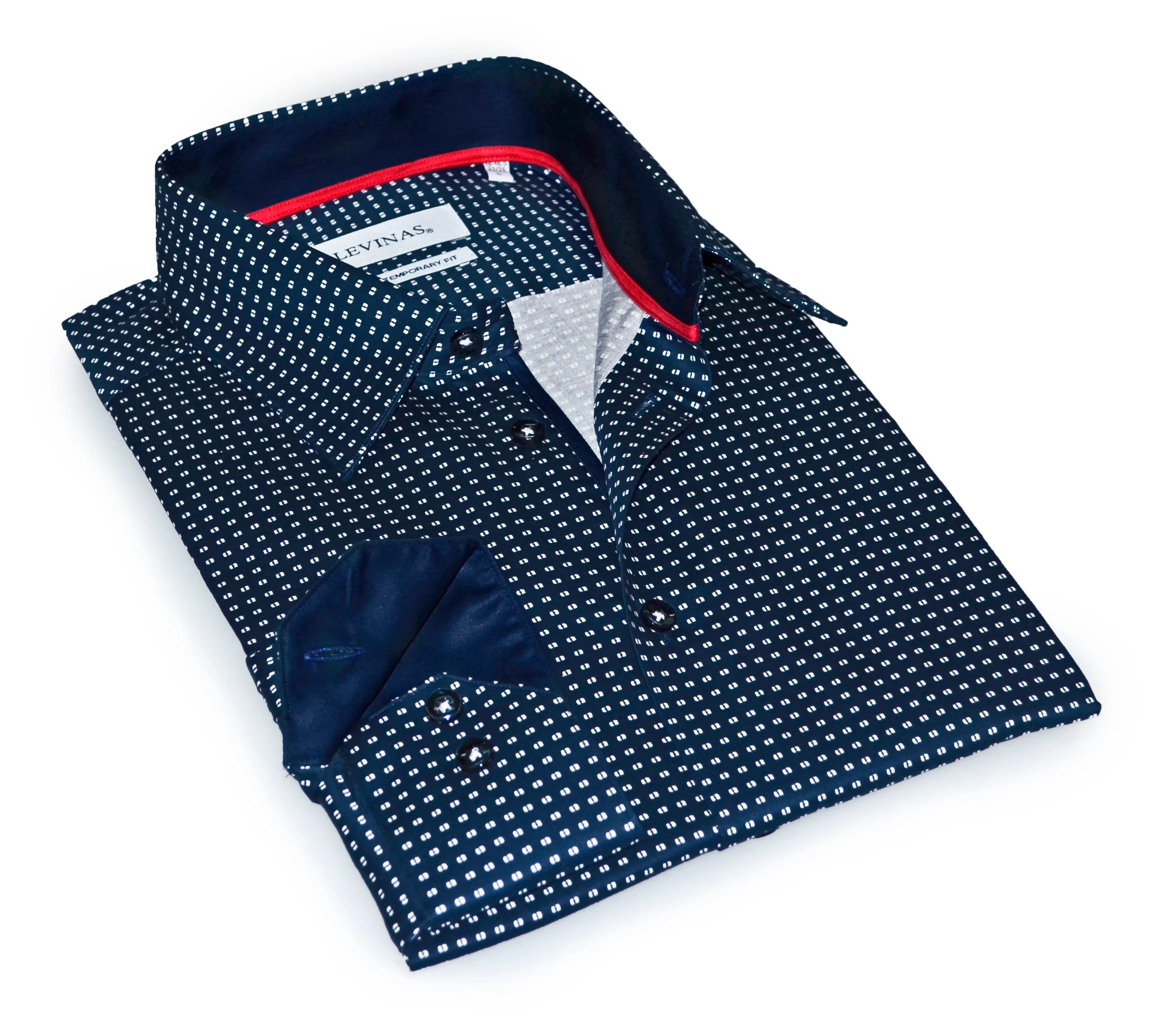 Stephen  Button-Up Shirt With Contrast Details // Navy // Contemporary Fit (Regular)