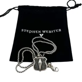 STEPHEN WEBSTER Highwayman Black Diamond Dagger Pendant Necklace - Black & Silver