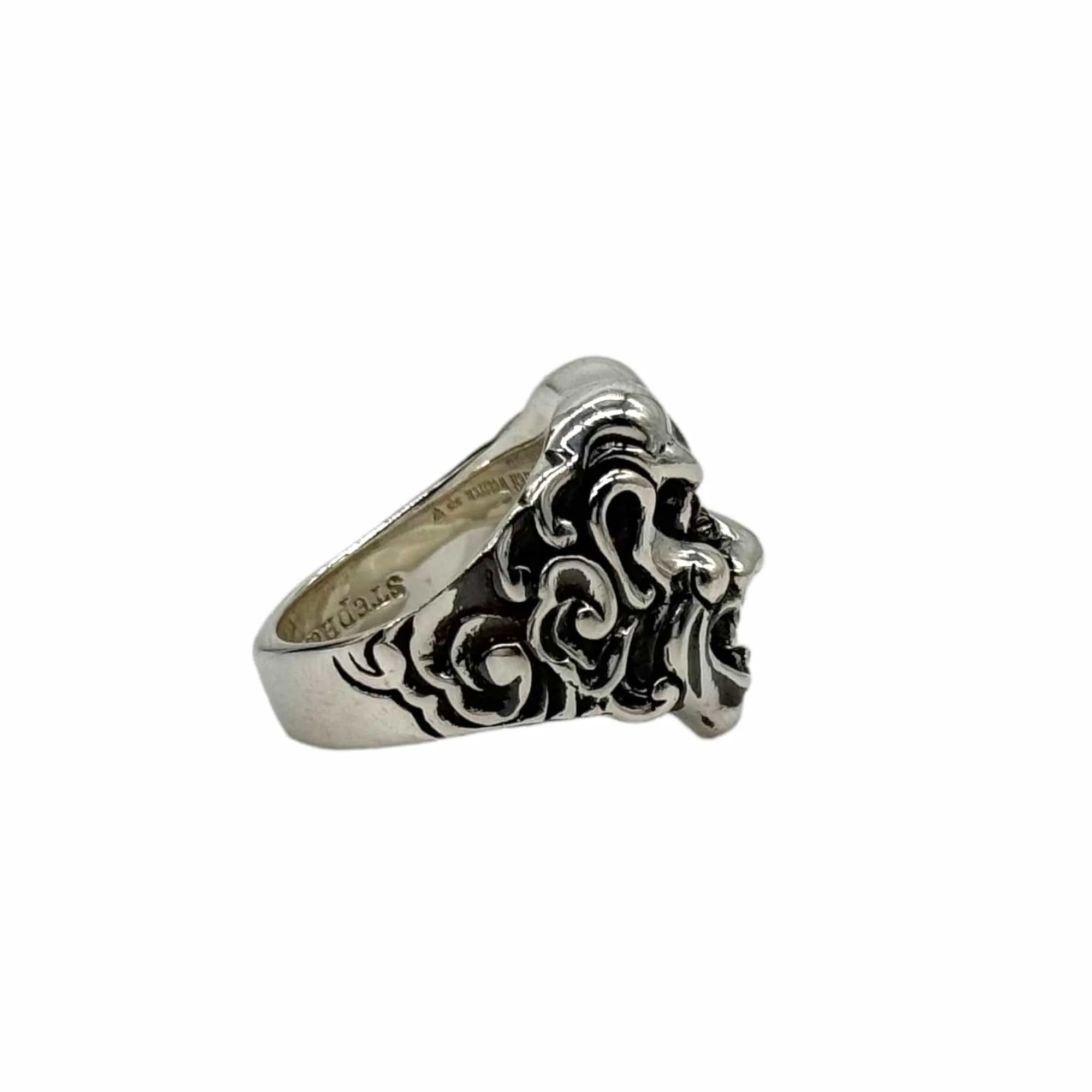 STEPHEN WEBSTER Sterling Silver Japanese Warrior Mask Ring